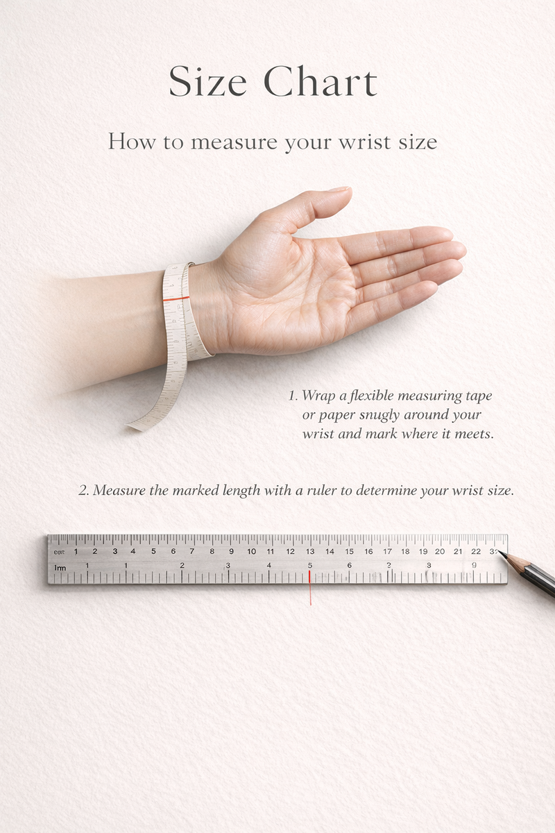 Hand with measuring tape and ruler for wrist size measurement