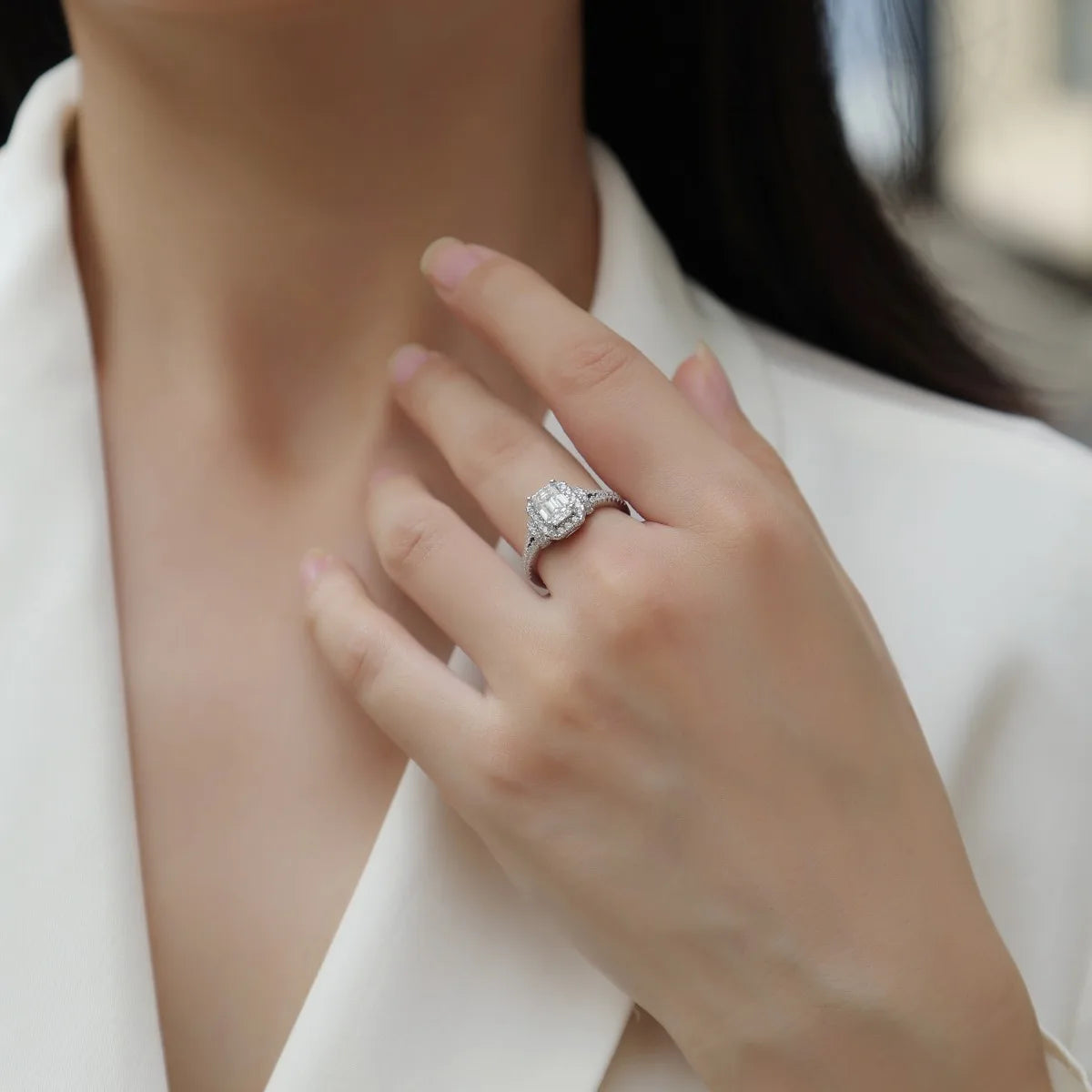 Deborah - Halo Engagement Ring