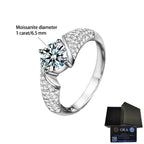 Lumina bypass pave moissanite engagement ring with GRA certification box