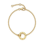 Roman numeral interlocking bracelet with moissanite – 18K gold-plated 925 sterling silver