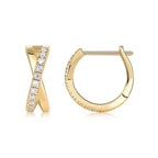 Twisted pavé huggie earrings with moissanite – 18K gold-plated 925 sterling silver