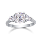 Eve 3-stone cushion trilogy engagement ring with moissanite – 925 sterling silver