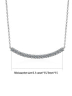 Silver necklace with moissanite stones on a white background