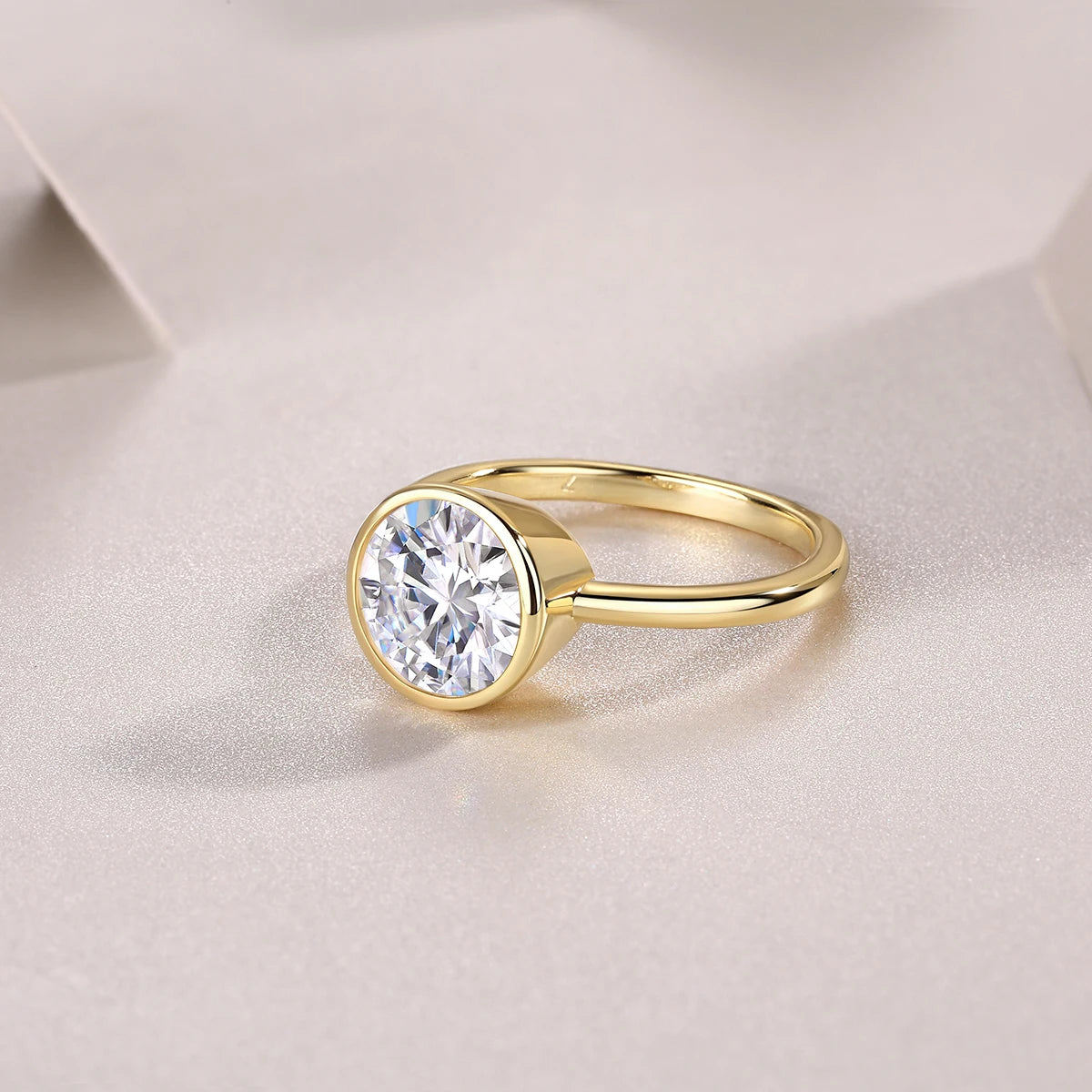 Lena - Round Bezel Solitaire Engagement Ring