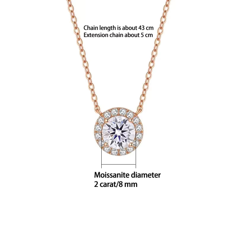 Round Stone Halo Necklace