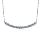 Arc bar necklace with moissanite – 925 sterling silver