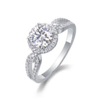 Lily twisted vine engagement ring with moissanite – 925 sterling silver