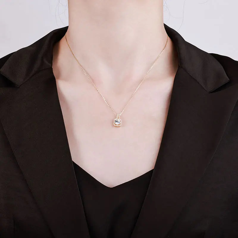 Round Stone Charm Necklace