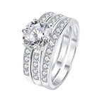 Diane full stack pave engagement ring with 2.0ct moissanite – 925 sterling silver