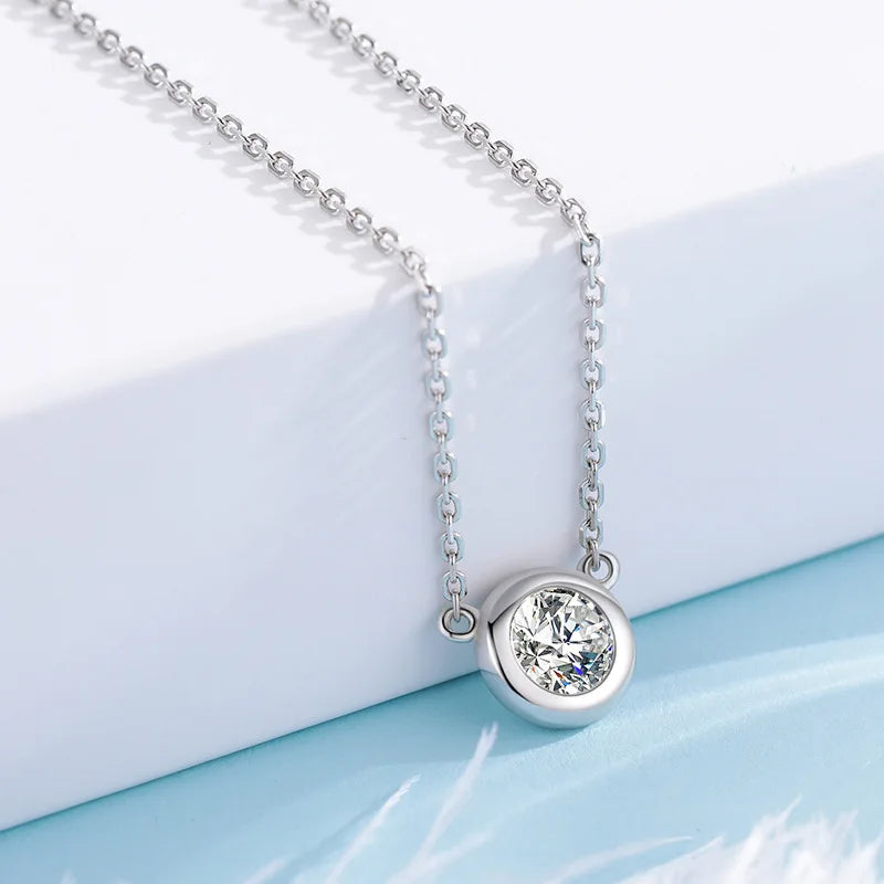 Round Stone Bezel Necklace