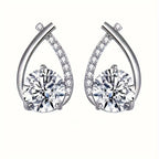 Cushion teardrop dangle earrings with moissanite – 925 sterling silver
