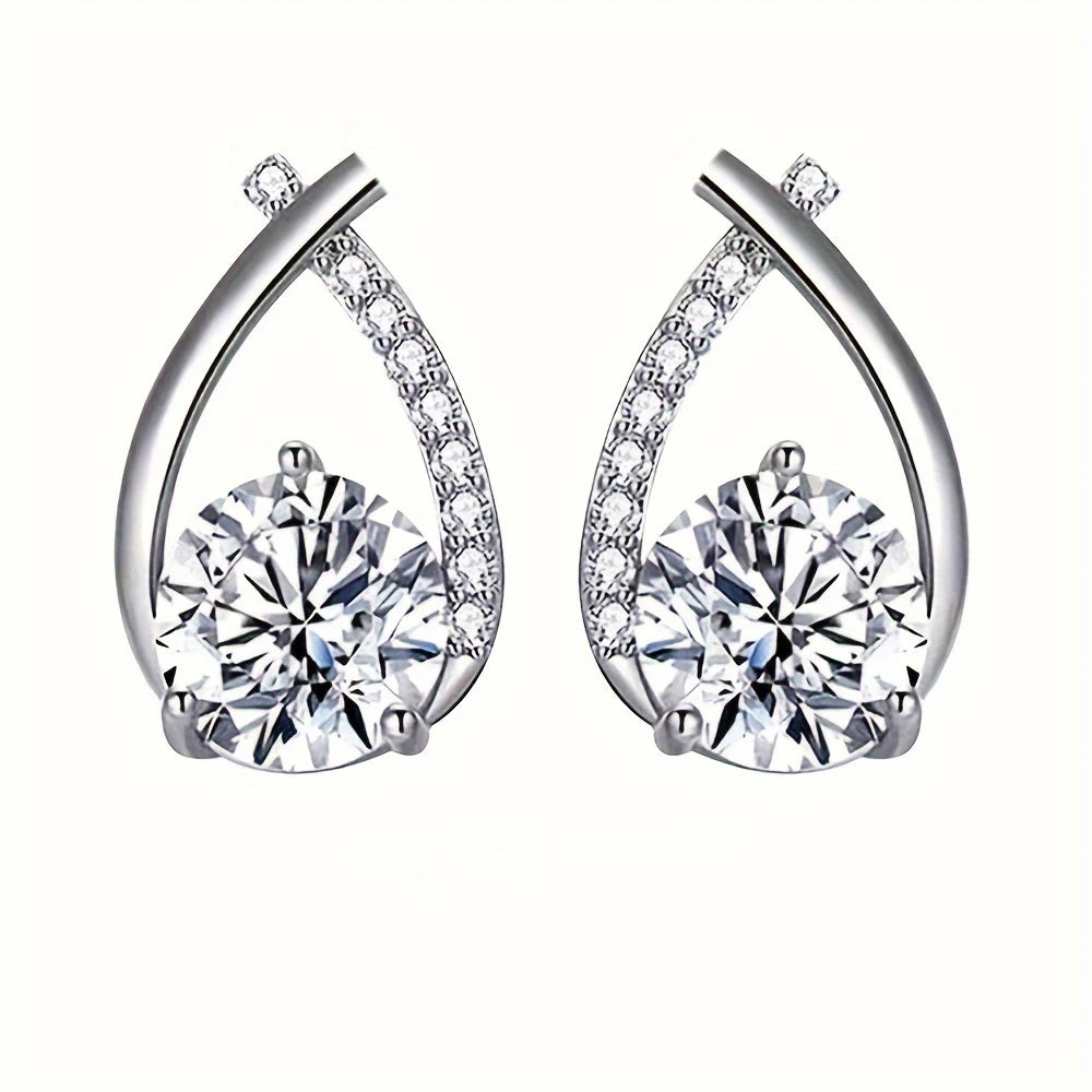 Cushion Tear Drop Stud Dangle Earrings