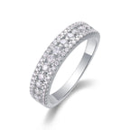 Triple-row anniversary ring with moissanite – 925 sterling silver
