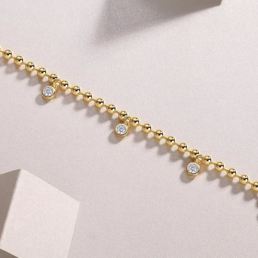 Bezel Bead Dangle Bracelet