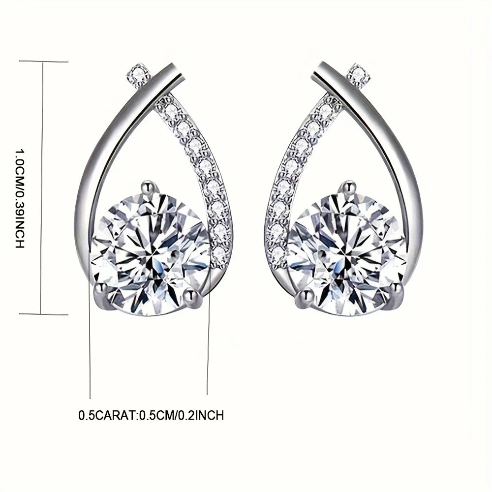 Cushion Tear Drop Stud Dangle Earrings