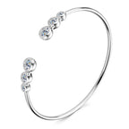 Open cuff bangle with moissanite – 925 sterling silver