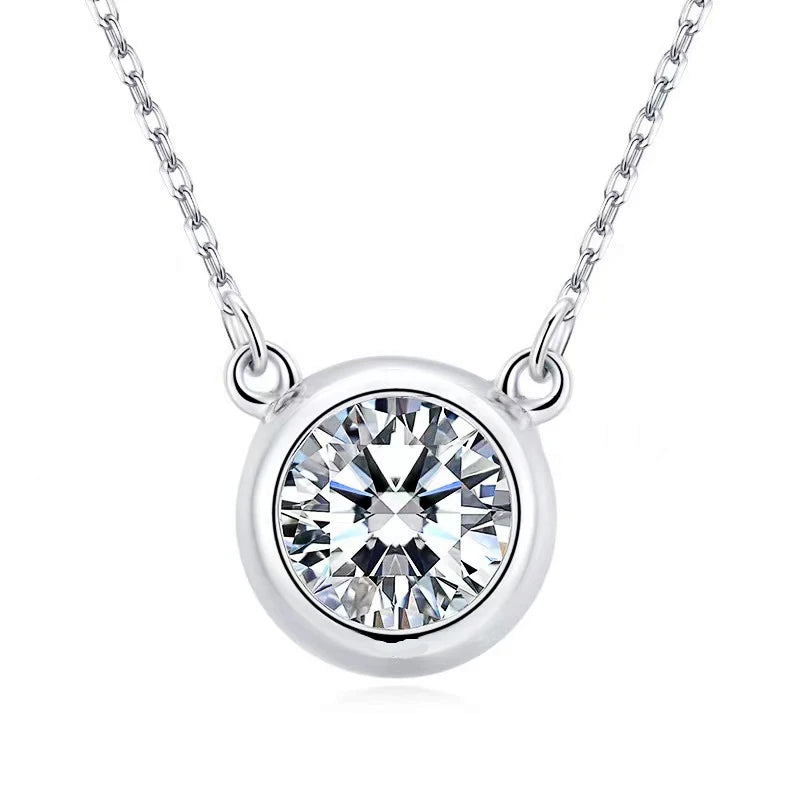 Round Stone Bezel Necklace