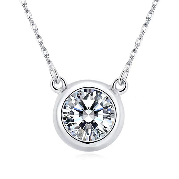 Round Stone Bezel Necklace