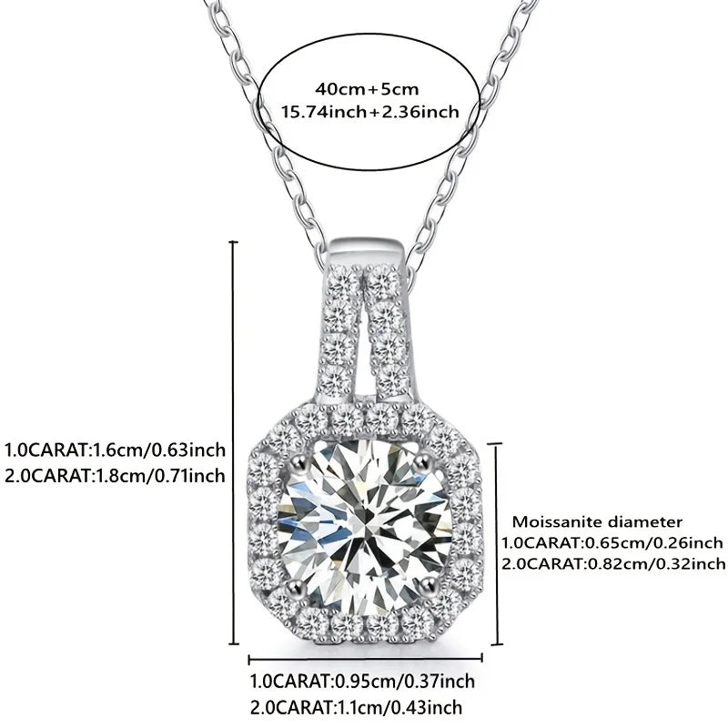 Round Stone Charm Necklace