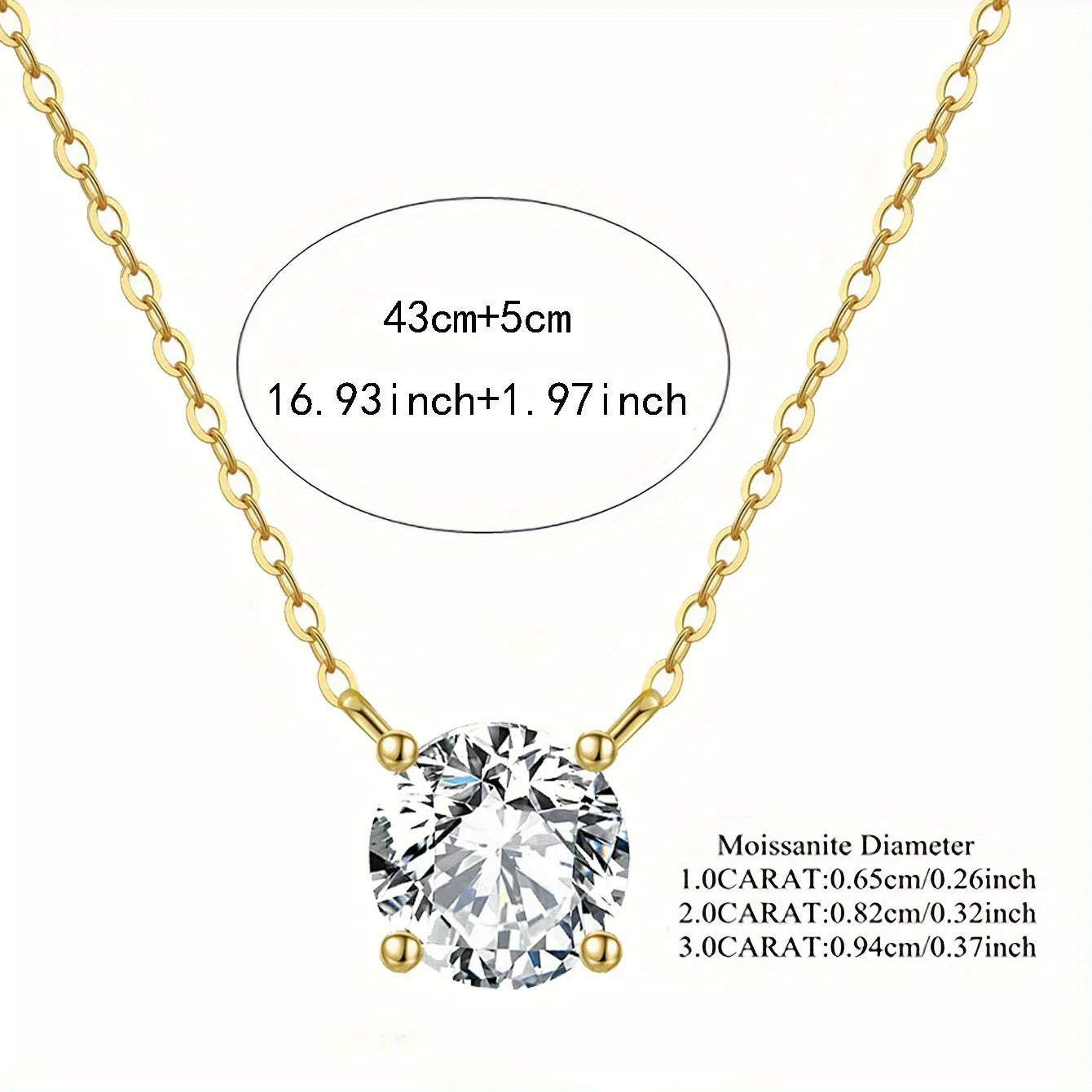 Round Stone 4-Prong Necklace