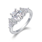 Ruth side cluster blossom engagement ring with moissanite – 925 sterling silver