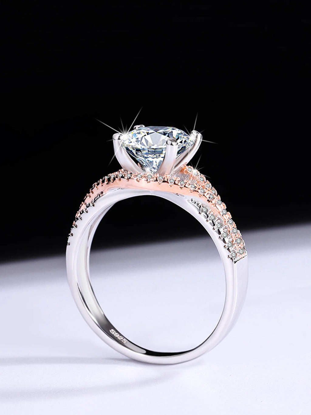 Carolina - Rose & White Engagement Ring