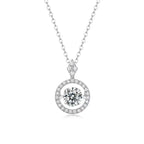 Aura floating halo necklace with moissanite – 925 sterling silver