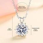 Silver necklace with a diamond pendant on a gradient background