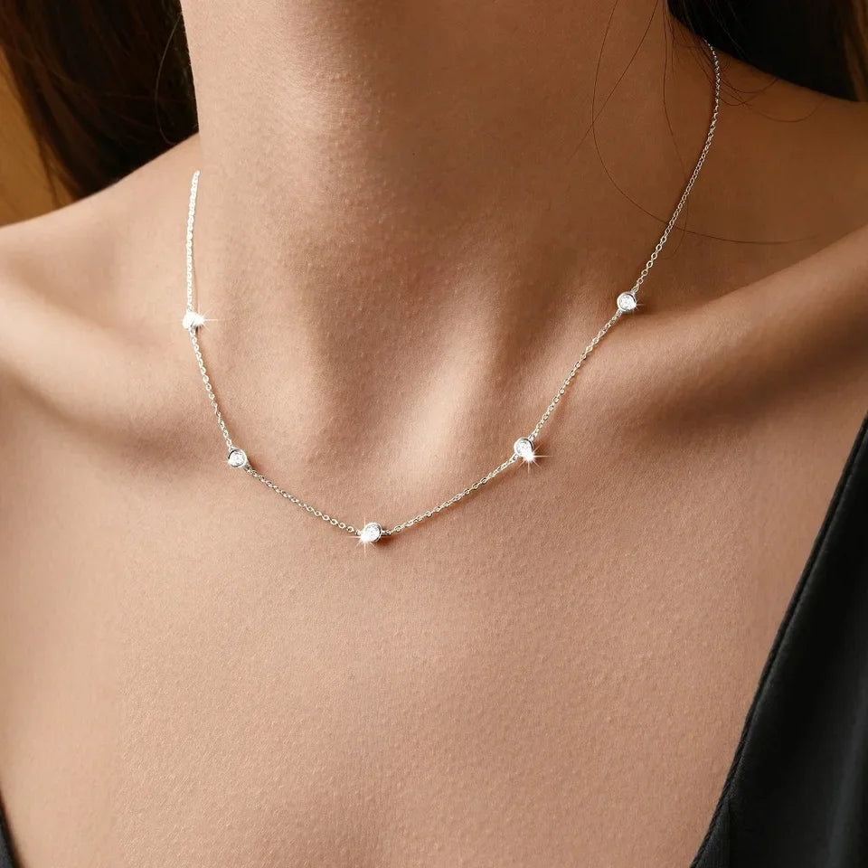 Aria Station Bezel Necklace