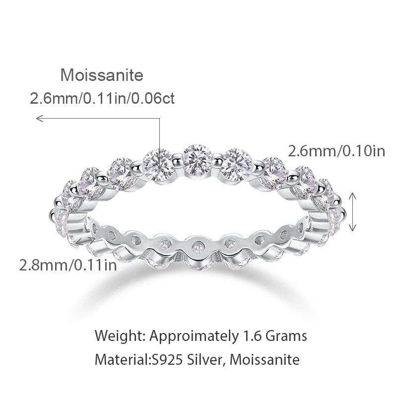 Single Prong Round Stone Band Ring