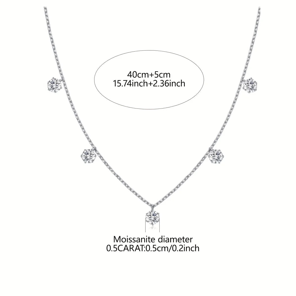 Round Stone Droplet Necklace