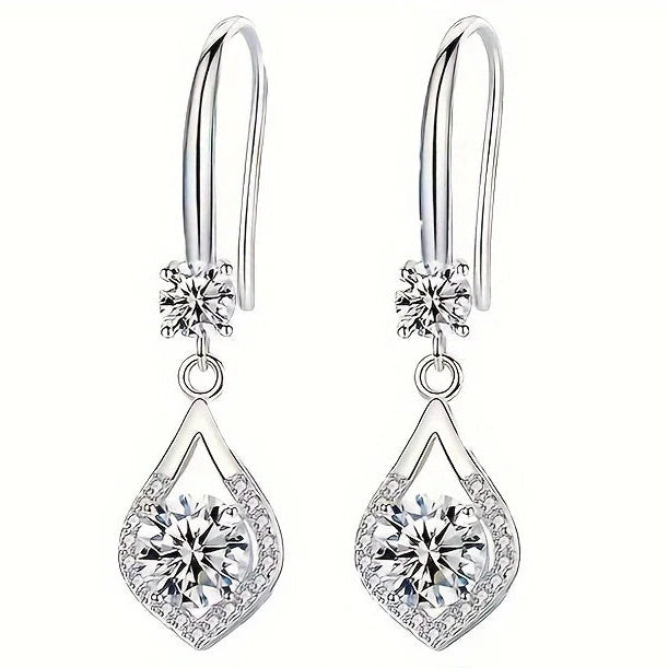 Teardrop Halo Dangle Earrings