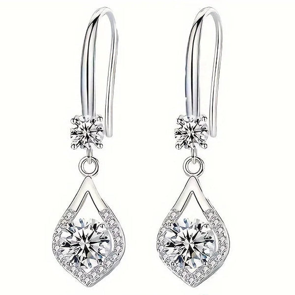 Teardrop Halo Dangle Earrings