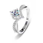 Athena V-shape chevron engagement ring with moissanite – 925 sterling silver
