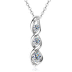Eternal spiral trinity necklace with moissanite – 925 sterling silver
