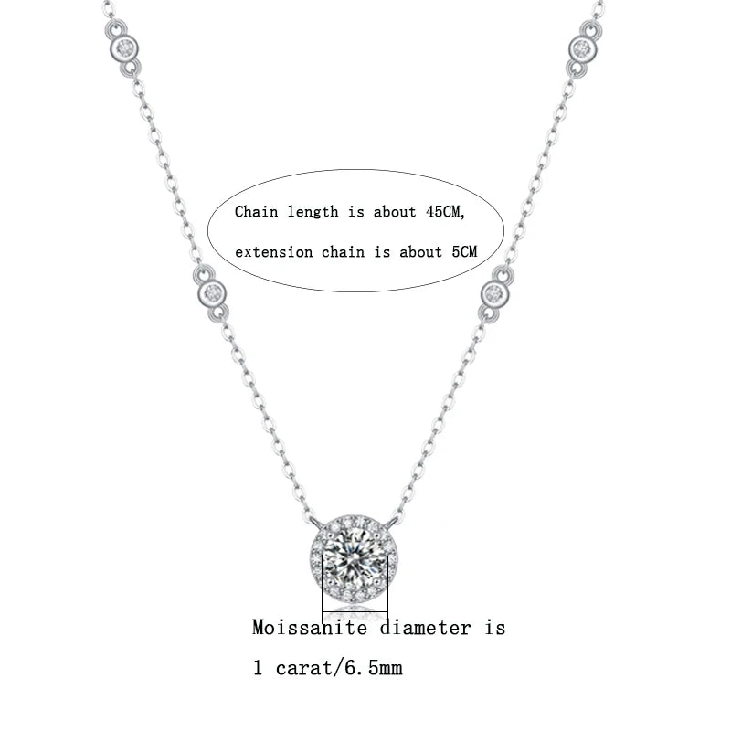 Solitaire Halo Charm Necklace