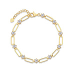 Lumina paperclip solitaire bracelet with moissanite – 18K gold-plated 925 sterling silver
