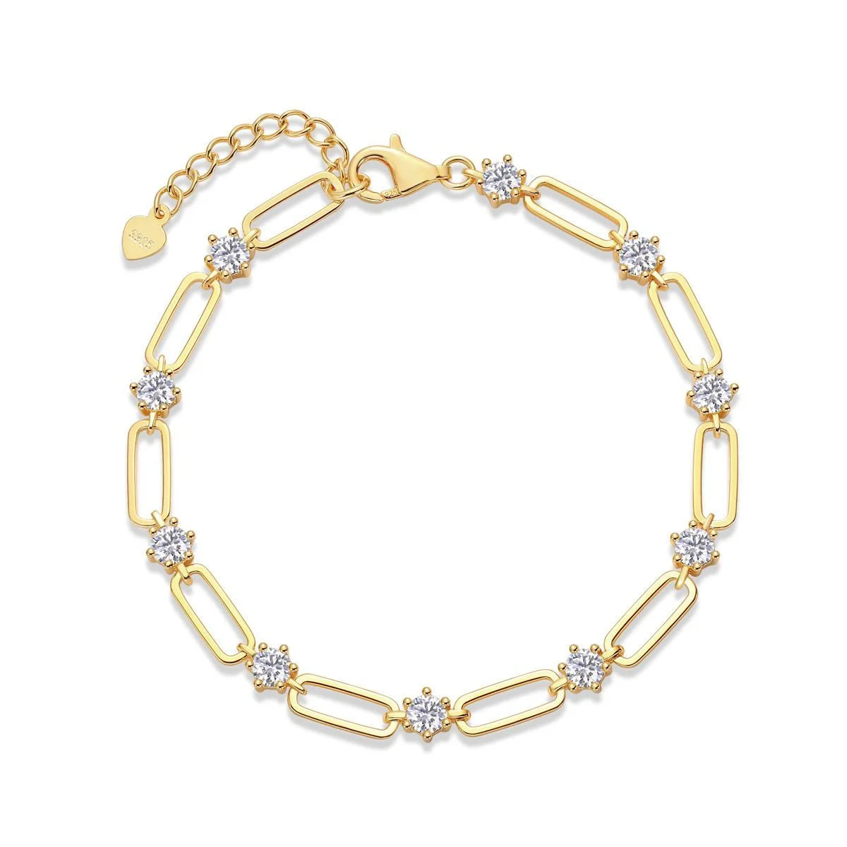 18K Gold-Plated Round Stone Bracelet