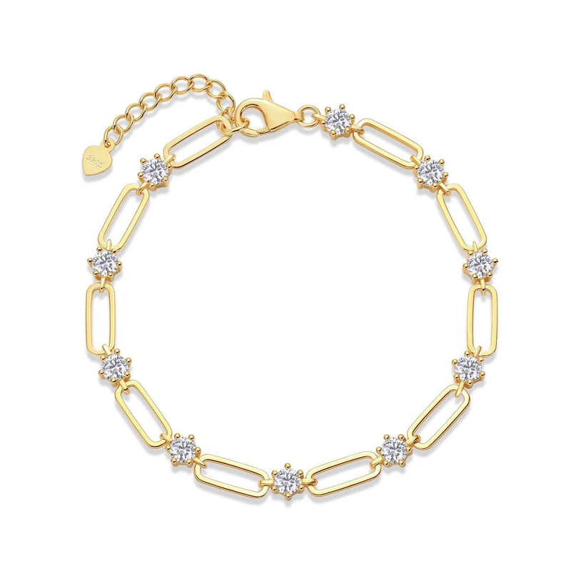 18K Gold-Plated Round Stone Bracelet