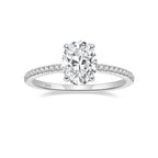 Cove oval hidden halo engagement ring with moissanite – 925 sterling silver