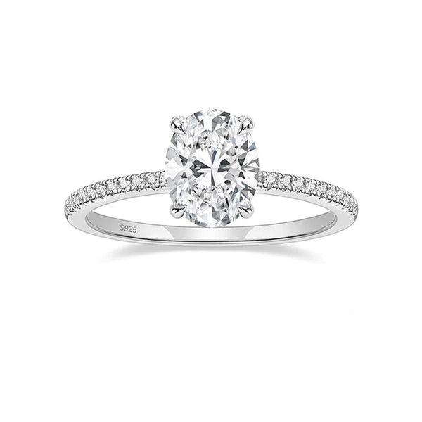 Cove - Oval Stone Hidden Halo Engagement Ring