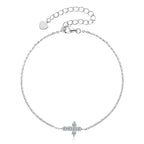 Solitaire cross bracelet with moissanite – 925 sterling silver