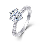 Alexandra round-stone engagement ring with moissanite – 925 sterling silver