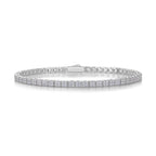 Mosaic tennis bracelet with pavé moissanite – 925 sterling silver