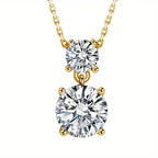 Seraphina double-drop pendant necklace with moissanite – 18K gold-plated 925 sterling silver