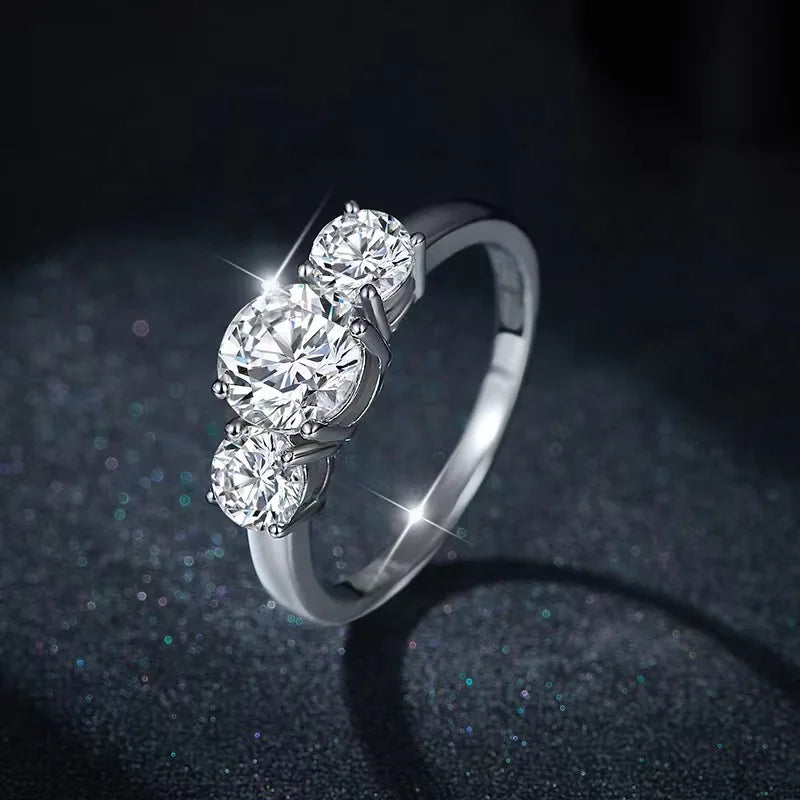 Maryam - Three Stone Round Engagement Ring