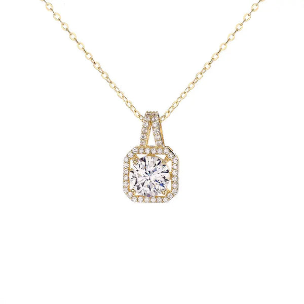 Round Stone Charm Necklace