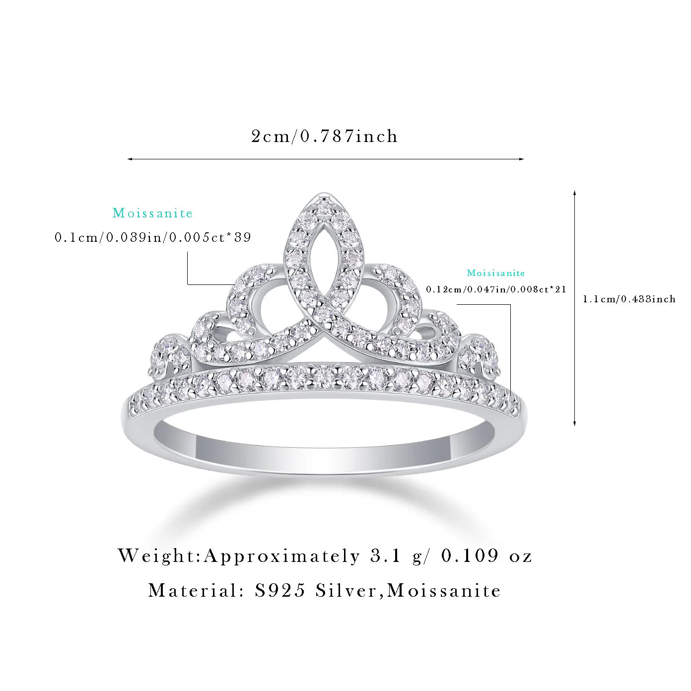 Round Stone Tiara Ring