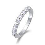 Bar-set half-eternity band with moissanite – 925 sterling silver