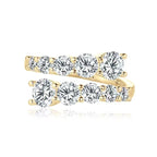 Gold and diamond earrings on a white background